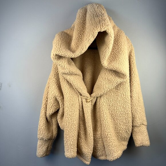 POPFlex Faux Sherpa Cocoon Coat Size S/M Overside Comfy - Picture 4 of 10